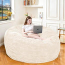 Large Bean Bag Chair, 5FT Giant Beanbag Chairs with Memory Foam Filled, Bean Bag Chairs for Adults, Ultra Soft Lazy Sofa for Living Room Bedroom (White) by CozyNest Decor
