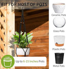 43 Inch Macrame Plant Hanger - Fits 6-15 Inch Pots, Extra Long Hanging Planter Holder for Indoor Outdoor, with Red Wood Beads, Boho Home Decor, 2 Pack, Black (POTS NOT Included) by GreenHaven Gardens