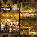 LED Outdoor String Lights, 50 FT Waterproof Patio Lights with 25+2 ST38 Vintage Edison Shatterproof Bulbs, Connectable Dimmable Hanging Lights for Backyard Bistro Cafe Garden Gazebo - Warm White by CozyNest Decor