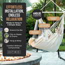 Hanging Hammock Chair Swing – Hanging Chair Outdoor & Indoor - Hammock Swing Chair – Quick & Easy Setup with Hardware Kit – Durable & Spacious Full Body Support – Holds 440 Lbs by GreenHaven Gardens