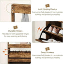 Shoe Cabinet Set 2 with 3 Flip Drawers, Narrow Shoe Cabinet with 9 Hooks Coat Rack, Freestanding Shoes Storage Cabinets with Adjustable Shelves for Entryway, Hallway, Living Room, Rustic Brown by CozyNest Decor