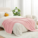Snuggle Sac Buttery Pink Throw Blanket for Couch, Reversible Super Soft Knitted Blankets, Warm Cozy Knit Fuzzy Plush Lightweight Throws Dupes for Sofa, Bed, Picnic, Pink, 50 x 70 inches by TinyTreasures Baby Boutique