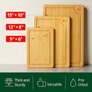 Wooden Cutting Boards for Kitchen Meal Prep & Serving - Bamboo Wood Cutting Board Set - Charcuterie & Chopping Butcher Block for Meat - Kitchen Gadgets Gift by CozyNest Decor