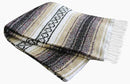 Del Mex Classic Mexican Blanket, Large Authentic Woven Falsa Throw (70"x50"), Artisan Southwest Décor for Beach, Yoga, Outdoors (Tan) by CozyNest Decor