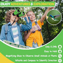 Binoculars for Kids, Kids Binoculars Toys for 3 4 5 6 7 8 Years Boys and Girls, Set with Magnifying Glass & Compass - Birthday Gifts Outdoor Toy for Kid Ages 3-8 Toddler Camping (Green) by TinyTreasures Baby Boutique
