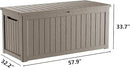 270 Gallon Lockable Resin Deck Box, Waterproof & UV-Resistant Outdoor Storage Box for Outdoor Cushion Storage, Garden Tools & Pool Accessories Storage, Gray by CozyNest Decor