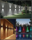 Bridika Solar Fence Lights Outdoor, 6 Pack Up and Down Wall Light, 8 Colors Lens LED Dusk to Dawn Solar Lights Outdoor Waterproof for Patio, Deck, Backyard, Garden by GreenHaven Gardens