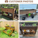 Raised Garden Bed with Legs Outdoor,Elevated Garden Box,Storage Shelf, Protective Liner for Backyard,Patio,Balcony,80x23x30in (Brown) by CozyNest Decor