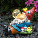 TIJNN Garden gnome Statue with Solar Lights. Funny Garden gnome Decorations for Your Yard, Outdoor Patio, Lawn, Gardens, Balcony or Home. Great Gift idea for Women and mums for Mother's Day. by CozyNest Decor
