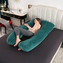 Amagoing 55 inches Pregnancy Pillows for Sleeping, U Shaped Maternity Full Body Pillow for Pregnant Women with Hip, Leg, Back, Belly Support, Removable Washable Velvet Cover (Teal Green) by TinyTreasures Baby Boutique