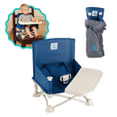 Hiccapop OmniBoost Travel Booster Seat with Tray for Baby | Folding Portable Baby Booster Seat for Dining Table, Camping, Beach, Grandma’s | Tip-Free Design Straps to Kitchen Chairs - Booster Chair by TinyTreasures Baby Boutique