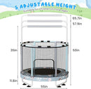 LAMERGE 55" 7-in-1 Round Trampoline for Kids Boys & Girls Ages 1-8, Indoor & Outdoor Trampoline for Fun, Adjustable Height Handrail ＆ Enclosed Safety Net ＆ Durable Designs for Toddlers Children by TinyTreasures Baby Boutique