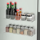 PMMASTO Adhesive Acrylic Spice Rack Organizer for Wall with Nano Double Sided Tape, Spice Shelf Organization for Kitchen Cabinet Door/Pantry Door, Wall Mount Seasoning Rack (Clear-2 Pack) by CozyNest Decor