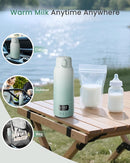Extended Battery Life Portable Bottle Warmer - Dual Heating Modes for Breast Milk & Water, 17 Ounces, Fast Heating, Ideal for Travel, Outdoor, Baby Shower, Green by TinyTreasures Baby Boutique