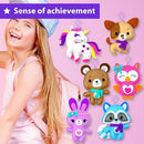 KRAFUN Unicorn Sewing Keyring Kit for Kids Age 7 8 9 10 11 12 Learn Art & Craft, Includes 6 Stuffed Animal Bear, Dog, Rabbit, Raccoon, Owl Dolls, Instruction & Felt Materials by TinyTreasures Baby Boutique