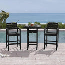 Tall Adirondack Chairs Set of 2, HDPE Wood Balcony Adirondack Chairs Set with Heart Cutout Design, Weather-Resistant Bar Height Furniture for Deck, Porch, Pool (Black) by GreenHaven Gardens