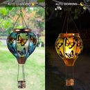 Butterfly Hot Air Balloon Solar Lantern, Solar Hot Air Balloon Flickering Flame Hanging Garden Light Candle LED Light Glass & Metal Waterproof Outdoor Lanterns Yard/Patio Decorative, Gift for Mom by GreenHaven Gardens
