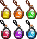 Patelai 6 Pcs Halloween Glass Potion Bottles with Belt Cork Renaissance Witch Costume Accessories Witch Props Potion Bottle for Halloween Party Decor Cosplay DIY Crafts Gift (Black,Brown)