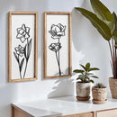 3D Black and White Wall Art (Set of 2) Lightweight, Wooden Ready-to-Hang Framed Floral Wall Art for Bathroom, Bedroom, Living Room or Office – Boho Botanical Farmhouse Decor – Gift-Boxed by CozyNest Decor