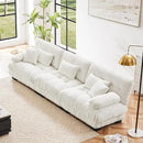 Modular Sectional Sofa Cloud Couch 3-Seater Deep Seat Sofa Couch, Oversized Couch Bed Sectional Couch with Round Bolster Armrests 5 Pillows, Modern Sofa Chair Comfy Couch(White) by CozyNest Decor