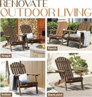 IDZO Outdoor Wooden Folding Adirondack Chair Set of 2 with Pre-Assembled BackRest, Wood Patio Chair for Garden Backyard Porch Pool Deck Firepit by CozyNest Decor