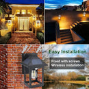 2 Pack Solar Wall Lanterns Outdoor with 3 Modes, Dusk to Dawn Motion Sensor LED Sconce Lights IP65 Waterproof, Exterior Front Porch Security Lamps Wall Mount Patio Fence Garage Decorative by CozyNest Decor