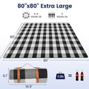sapsisel 80”x 80” Picnic Blanket Extra Large, Waterproof and Foldable Beach Blanket, 3-Layer Outdoor Blanket for 6 to 8 Adults, for Camping, Park, Beach, Grass, Indoors… by TinyTreasures Baby Boutique