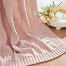 CozeCube Check Knit Throw Blanket, Pink Checkered Throw for Couch, Decorative Christmas Soft Cozy Warm Knitted Blanket for Bed Sofa Living Room, 50"X60" by CozyNest Decor