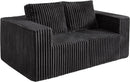 Modular Sectional Sofa 2 Seater Loveseat Modular Couch with Deep Seat Memory Foam Cloud Chair with Pillows Oversized Sectional Sofa for Living Room Bedroom (Strip Grey, Loveseat) by CozyNest Decor