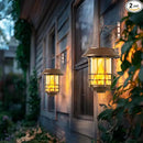 Otdair Solar Wall Lantern Outdoor, Flickering Flames Solar Sconce Lights Outdoor, Hanging Solar Lamps Wall Mount for Front Porch, Patio and Yard, 2 Pack, Yellow Bronze by GreenHaven Gardens