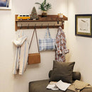 AMBIRD Coat Rack Wall Mount, 35 inch Large Wall Hooks with Shelf, Entryway Shelf with 7 Dual Coat Hooks 4 Key Hooks Mail Organizer, Wooden Coat Hanger and Key Holder Wall Mount by CozyNest Decor
