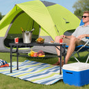 Folding Camping Table with Storage Net, 3ft Camping Table Aluminum Folding Table with 3 Adjustable Height Max 27.5 Inch Picnic Table Portable Table for Outdoor Backyard BBQ, Pure Black by GreenHaven Gardens