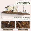 RICHFOCUS 55Inch Floating Shelves for Wall 1 Pack Shelves for Bedroom|Kitchen|Bathroom Wall Mounted Rustic Wood Floating Shelf with Invisible Brackets for Books|Storage|Decor, Rustic Brown by CozyNest Decor