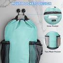 BALEINE 150L Laundry Bag Backpack, 900D Oxford Fabric Large Travel Laundry Bags with Shoulder Straps and 2 Mesh Pockets for College Dorm, Apartment, Laundromat (Sky Blue, 150L) by TinyTreasures Baby Boutique