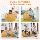 2FT Bean Bag Chair, Comfy Bean Bag Chairs with Memory Foam Filled, Fluffy Beanbag Sofa with Dutch Velvet Cover, Teardrop BeanBag Chairs for Living Room, Playroom - Mustard by TinyTreasures Baby Boutique