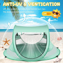 Baby Beach Tent,Large Pop Up Beach Tent Sun Shade for Beach,Portable Baby Travel Tent with Mosquito Net,Indoor Baby Play Tent,UPF 50+ UV Protection Sun Shelters for Infants by TinyTreasures Baby Boutique