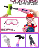 Deejoy Tool Set with Tool Box & Electronic Toy Drill, Pretend Play Kids Construction Kits for Kids Ages 3-5 Years Old, Toddler Tool Set(Pink) by TinyTreasures Baby Boutique