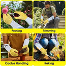 HANDLANDY Rose Gloves for Men & Women, Long Leather Gardening Gloves Thorn Proof, Best Garden Gifts & Tools for Gardener (Yellow-beige, Medium (Pack of 1)) by GreenHaven Gardens
