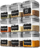 Shazo 9 PC Airtight Food Storage Containers - BPA Free Clear Plastic Snack & Spice Containers with Easy Lock Lids - Kitchen and Pantry Organization for Herbs, Coffee, Tea - 0.5L / 2.1 Cups by CozyNest Decor