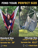 ADVOKAIR Hammock Chair Hanging Chair Rope Swing XXL - Max 500lbs, 70in Large Hammock Swing Chair -Portable Steel Spreader Bar with Anti-Slip Rings-Roomy & Strong by GreenHaven Gardens
