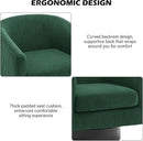 Swivel Barrel Accent Chair, Modern Round Corduroy Fabric Arm Chair for Living Room, Bedroom, Comfy Club Reading Chairs for Adults (Corduroy Dark Green, Set of 2) by CozyNest Decor