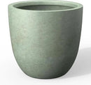 Kante 14 Inch Dia Round Concrete Planter, Indoor Outdoor Large Plant Pot with Drainage Hole and Rubber Plug for Home Patio Garden, Mint Green by GreenHaven Gardens