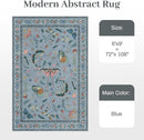 6x9 Rugs for Living Room with Insect Print - Bug Rug Non-Silp Stain Resistant Soft Carpet for Bedroom, Low Pile Ultra-Thin Machine Washable Carpet for Dining Room, Kids Nursery, Office (6'x6' Blue) by TinyTreasures Baby Boutique