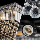 12-Lights Black Crystal Flush Mount Ceiling Light Fixtures,Elegant Crystal Chandelier Pendant Ceiling Lamp for Bedroom,Living Room,Dining Room,Hallway H5.9 x W20 x L20 (Bulb Not Included)Square by CozyNest Decor