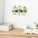 Mkono Propagation Station Wall Planter Glass Cylinder Vase Hanging Terrarium for Hydroponics Plant Cutting Indoor Outdoor Decor Brown, Plant Lover Gift by GreenHaven Gardens