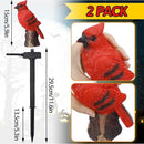 2 Pack Cardinal Solar Lights Cardinal Outdoor Decor Red Bird Solar Light Bird Figurine Garden Stake for Pathway Garden Lawn Yard Cemetery Decoration by GreenHaven Gardens