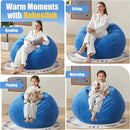 Hobestluk 3.5FT Bean Bag Chair Adult Bean Bag Chair Large Bean Bag Chair with Filler Included Teardrop Bean Bag with Removable Cover for Bedroom Living Room - (Large, Blue) by CozyNest Decor
