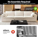 118" 3-Seater Cloud Sofa,Modular Sectional Couch,Modern Deep Seat Upholstered Couches with Plush Corduroy Fabric for Living Room Furniture,Bedroom and Apartment,No Assembly Required,White by CozyNest Decor