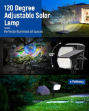 Solar Spot Lights Outdoor Waterproof 4 Pack IP65, 63 LED 3 Lighting Modes Spotlights for Yard Garden House Garage Pathway by GreenHaven Gardens