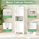 47.24" H Metal Narrow Bathroom Storage Cabinet Pantry Storage Cabinet, 2 Adjustable Shelves for Kitchen, Home Office, Living Room, Dinning Room (White) by CozyNest Decor